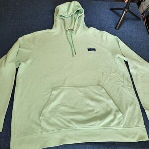 L.L. Bean Comfort Stretch Pique Hoodie Mint Green Textured Pullover Large Tall